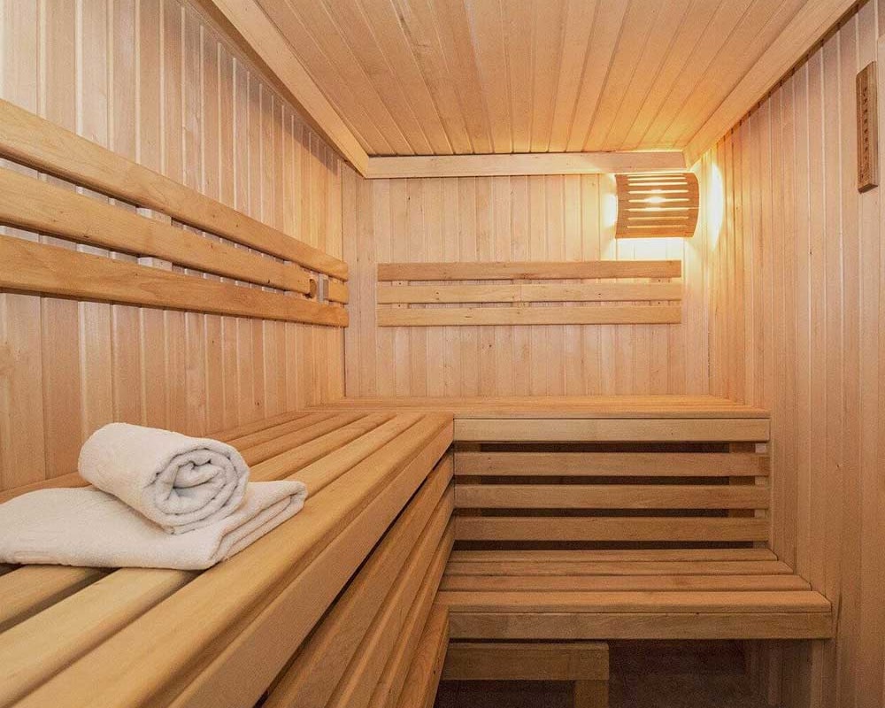 wooden sauna interior